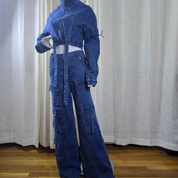 High Rise Blue Denim Women's Jeans - Picture 4 of 16